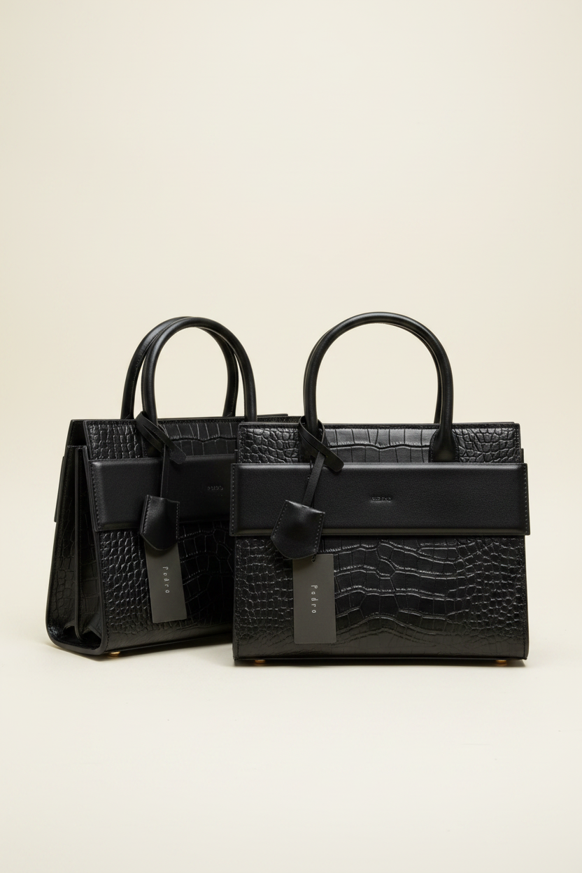Pedro Croc-embossed structured tote