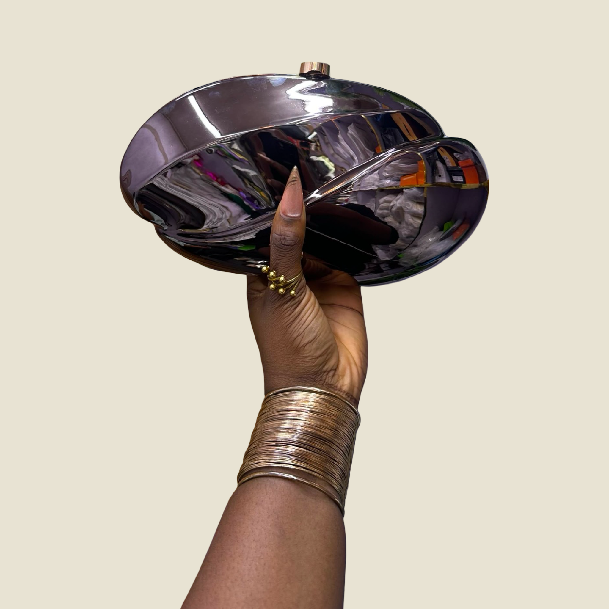 Crimson Mirror Aura Clutch purse