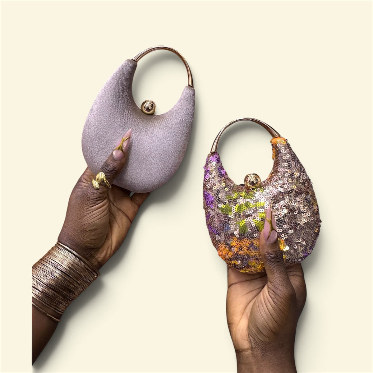 Crescent Orb Handle Bag
