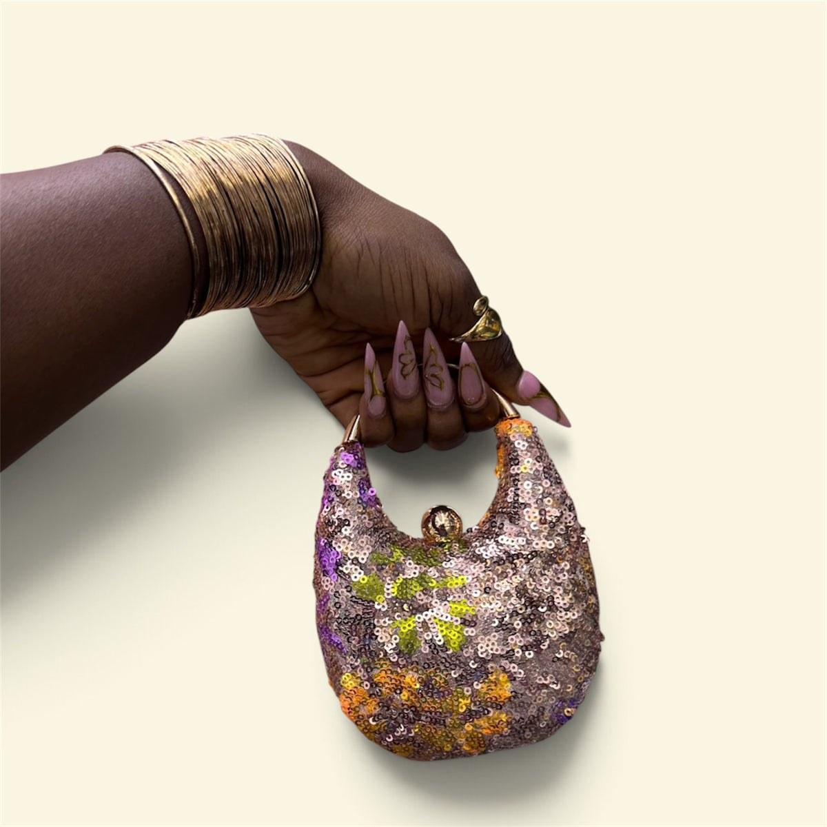 Crescent Orb Handle Bag