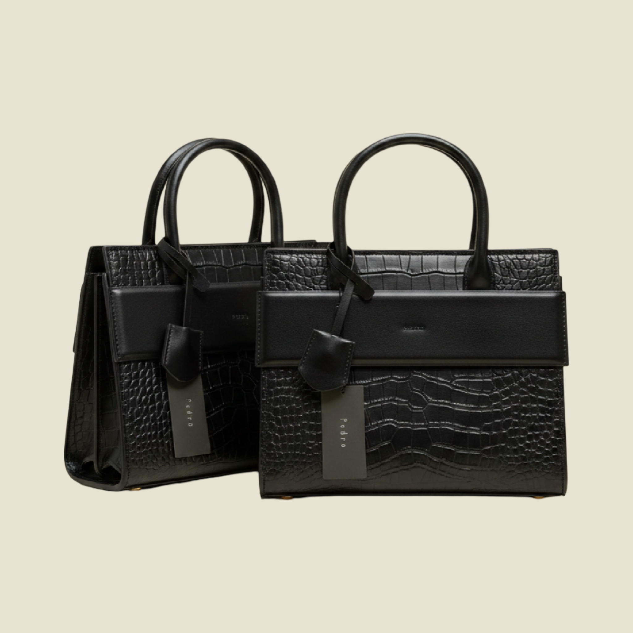 Pedro Croc-embossed structured tote