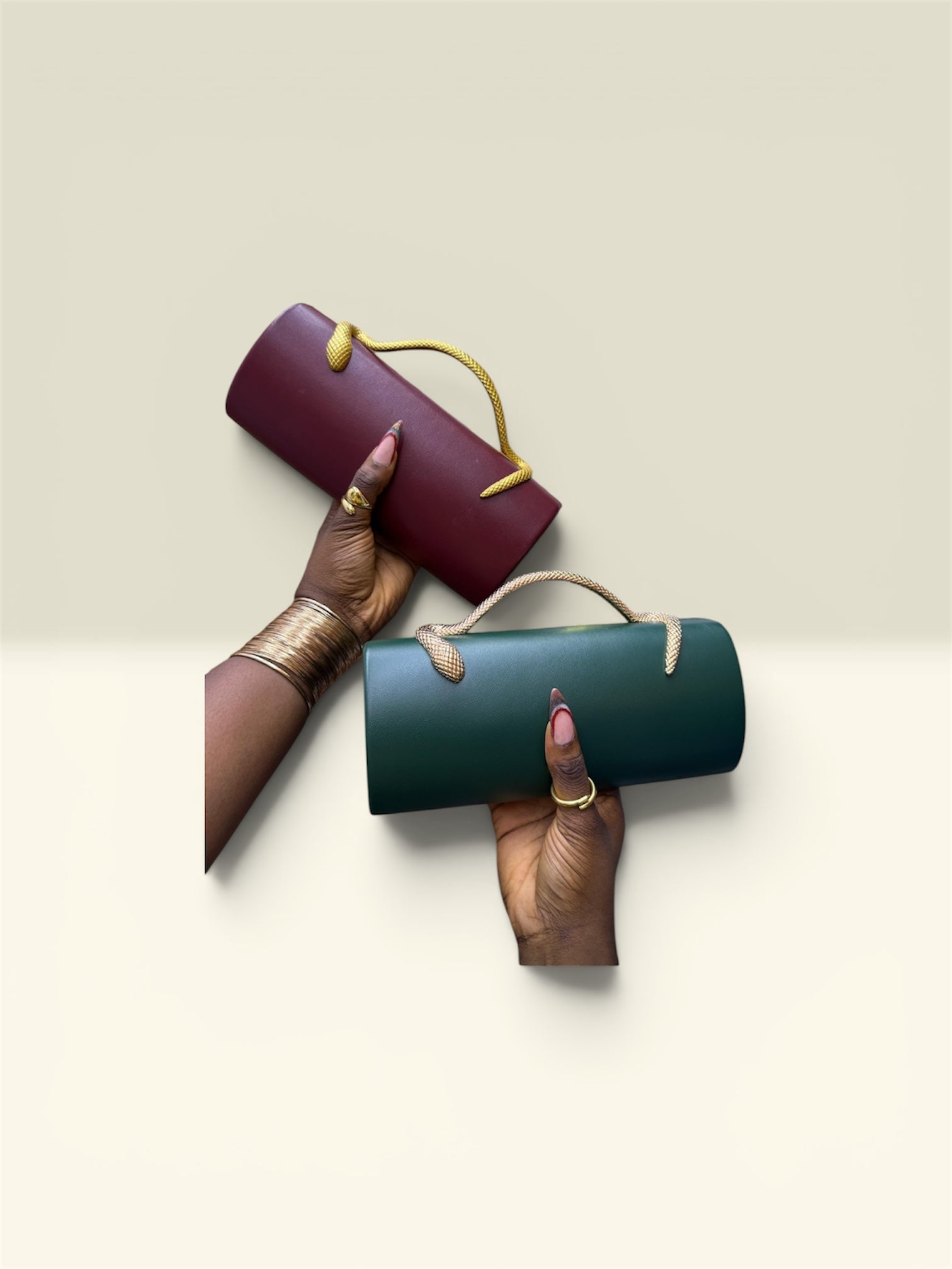 Cylindrical Top Handle purse