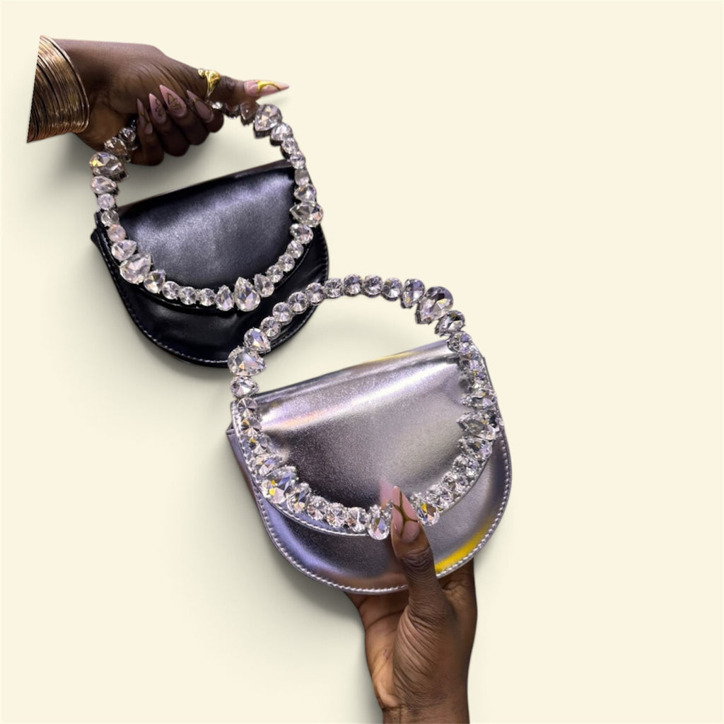 Crystal Halo Satin Shoulder Bag purse