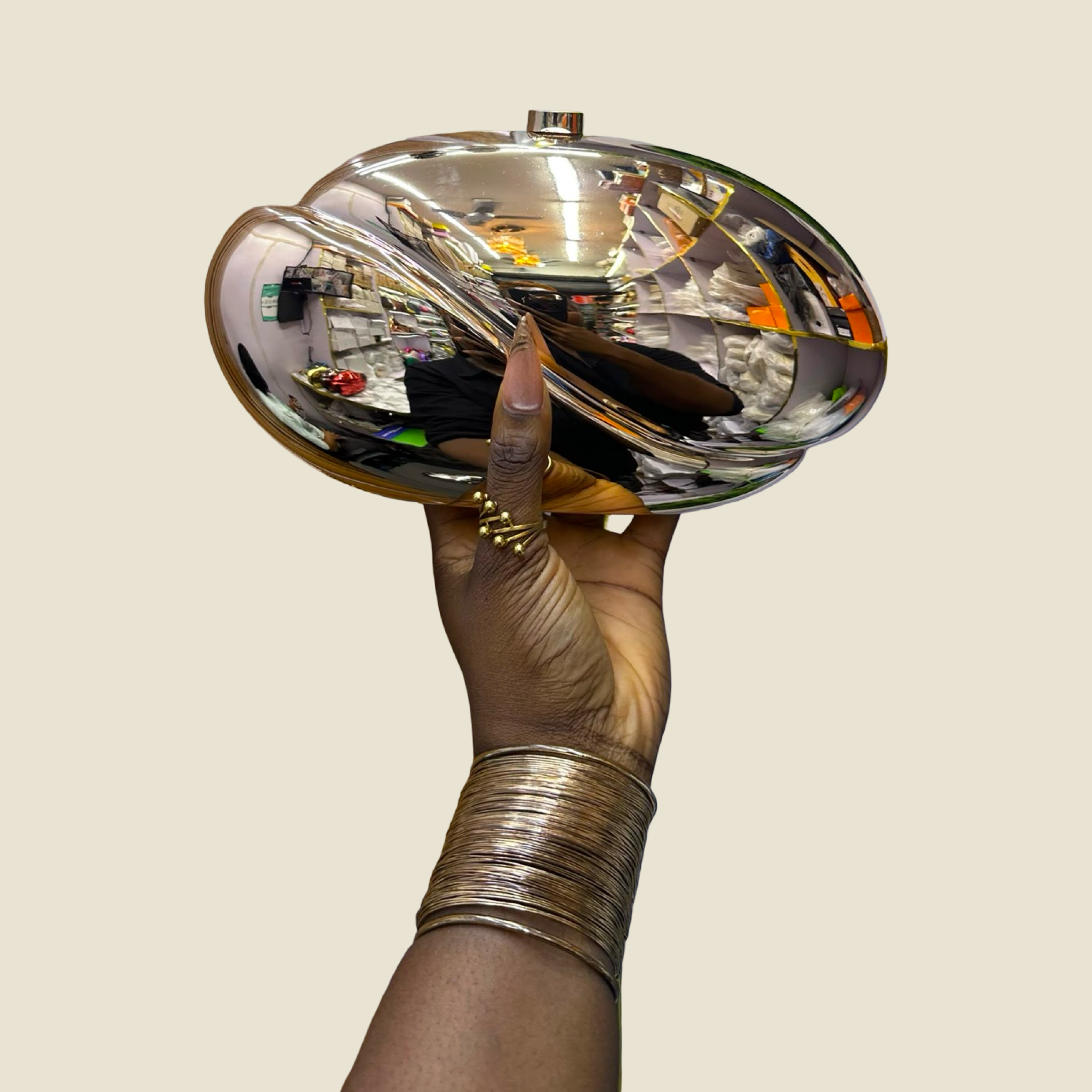 Crimson Mirror Aura Clutch purse