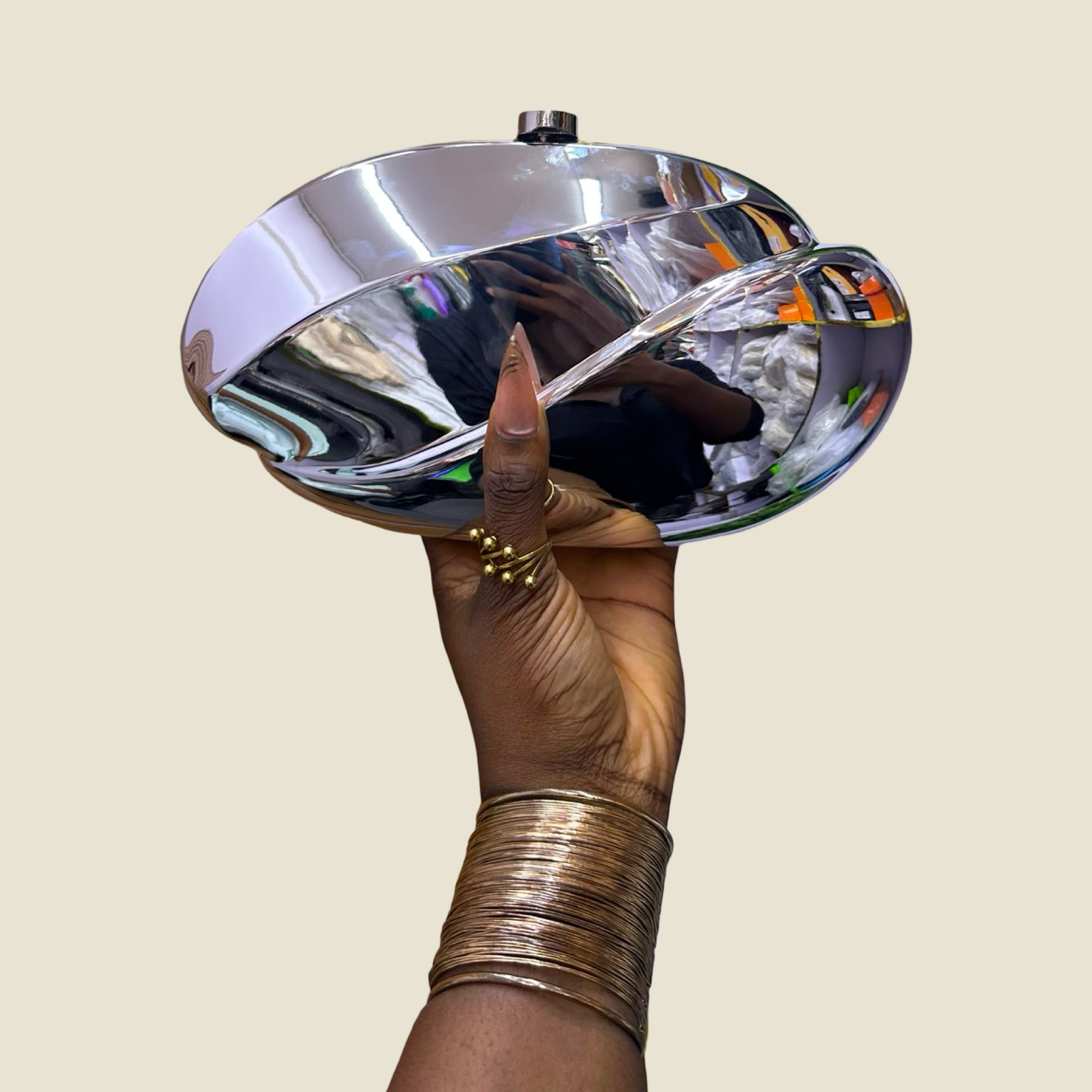 Crimson Mirror Aura Clutch purse