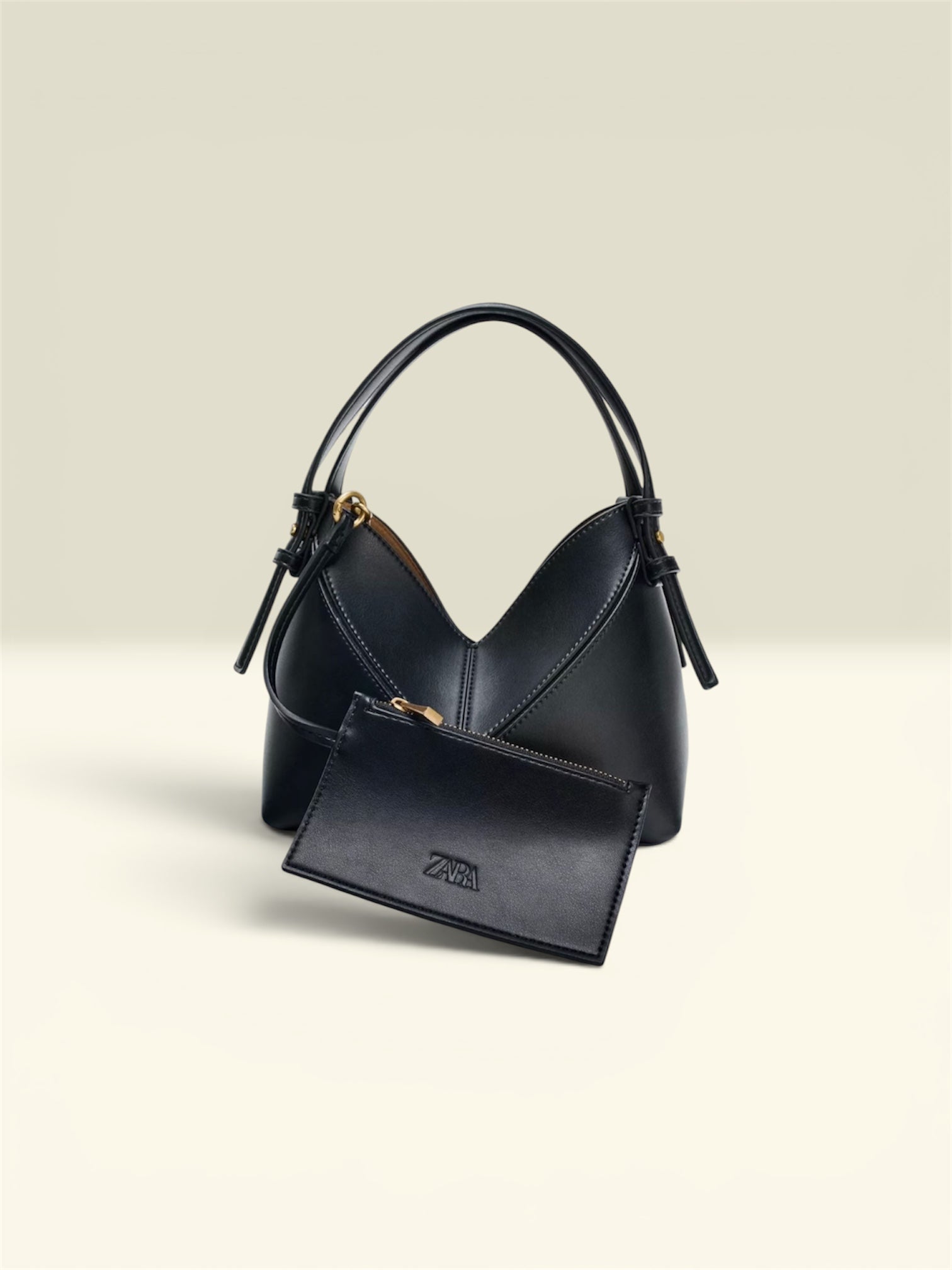 Zara Canvas Hobo Bag & Pouch Set