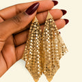 Gold Mesh Triangle Drop Earrings