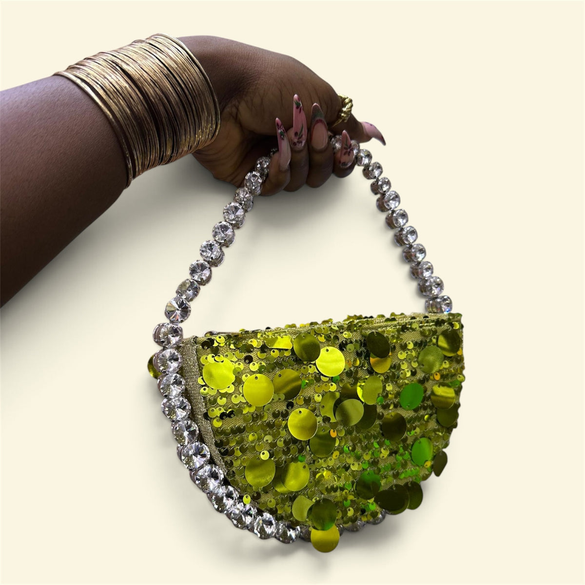 Sequin Rhinestone Chain Shoulder Bag