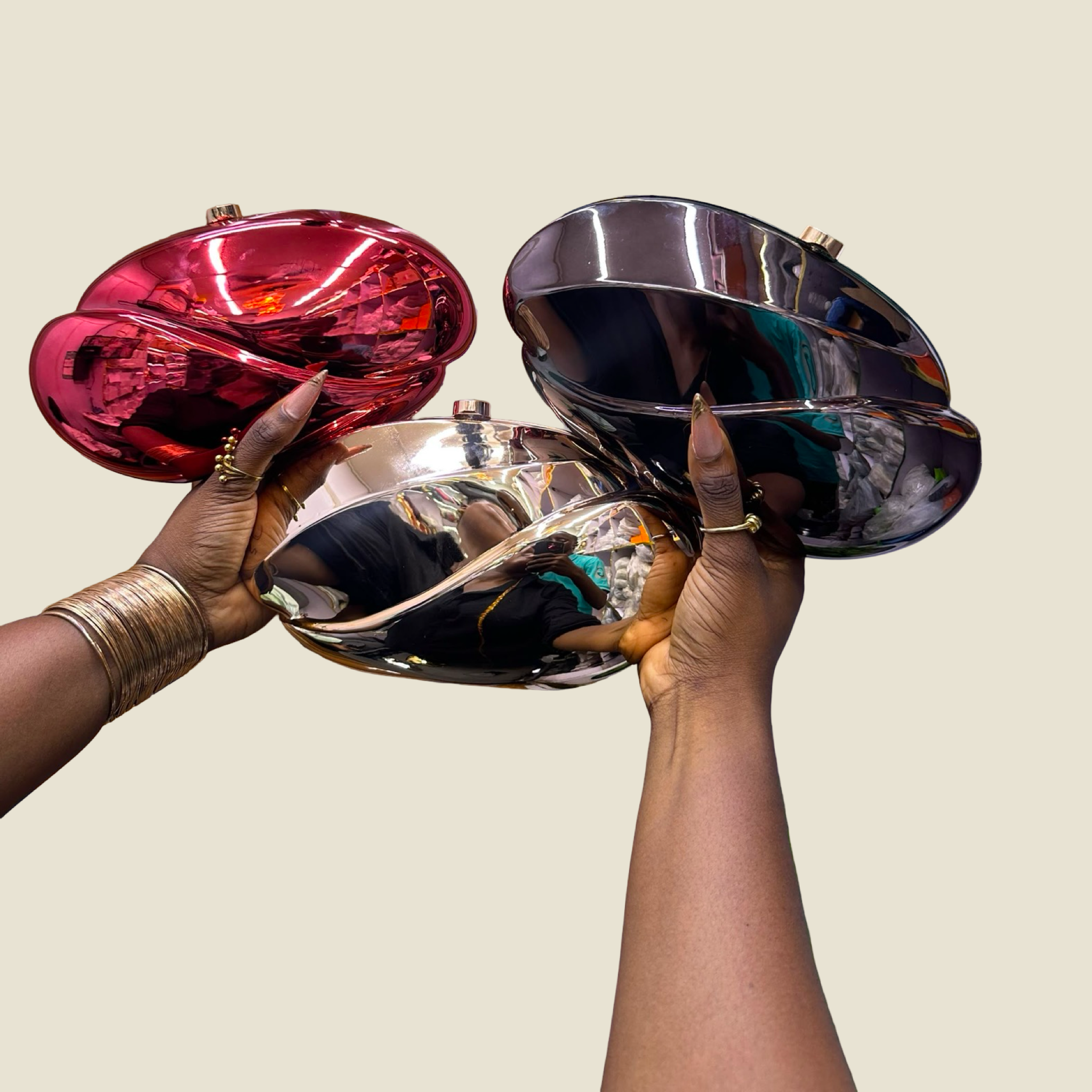 Crimson Mirror Aura Clutch purse