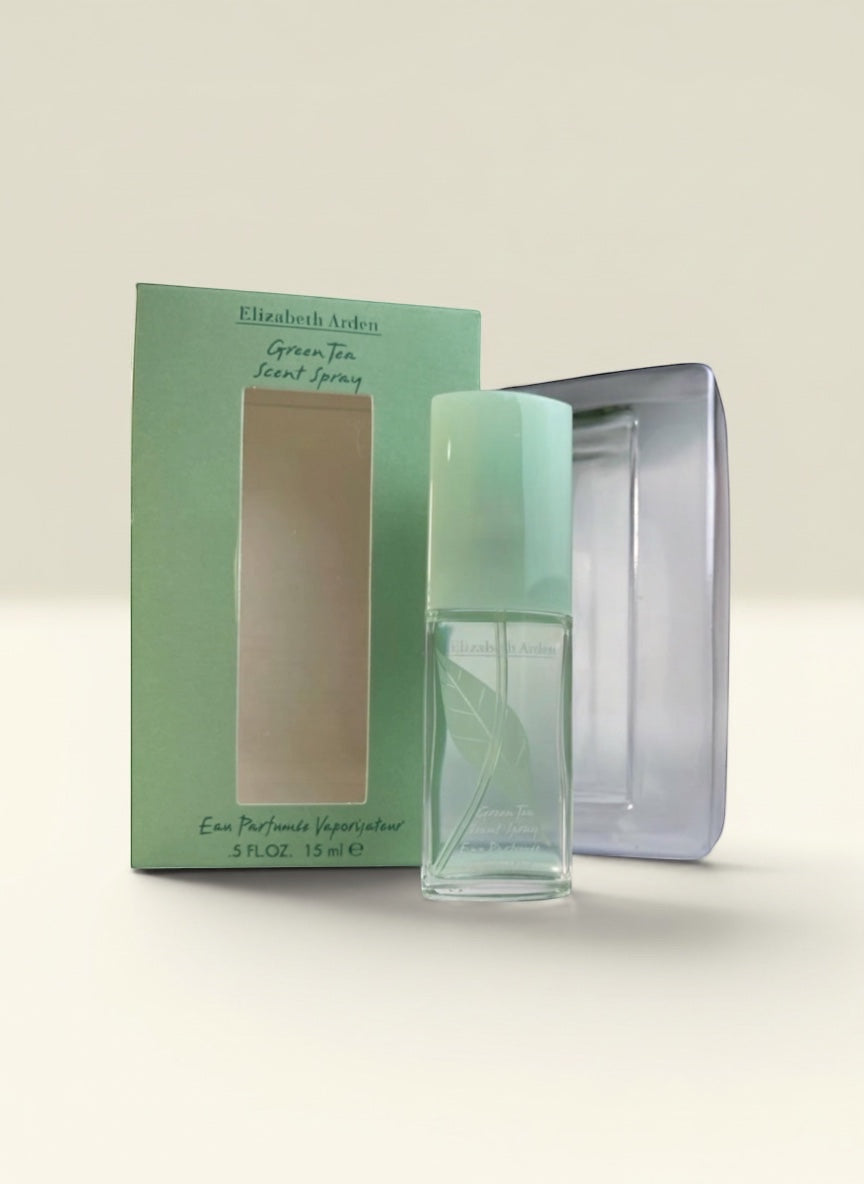 Elizabeth Arden Green Tea Scent Spray 15ml Eau de Parfum with green leaf design on bottle and box.